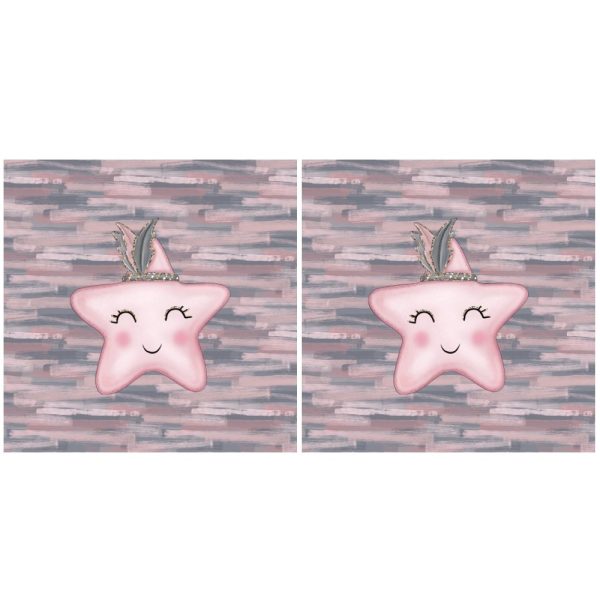 Baby Girl Star Pillow Fabric Panels Hot on Sale - Image 2