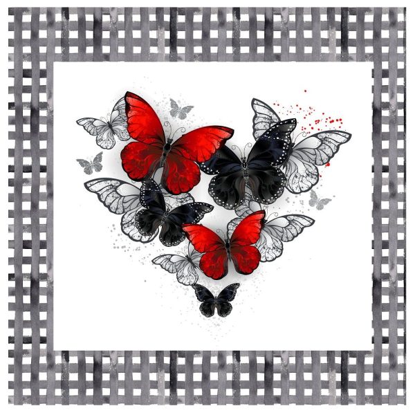 Artistic Morpho Butterflies Pillow Panel - Red For Discount