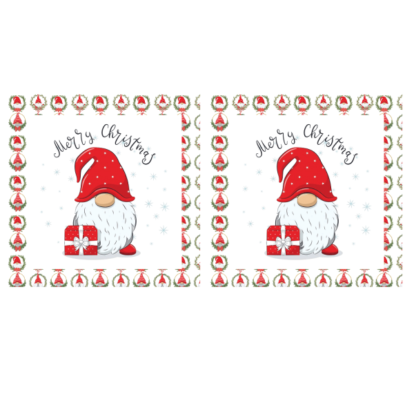 Cheerful Gnome With Christmas Present Pillow Panels Fashion - Image 2