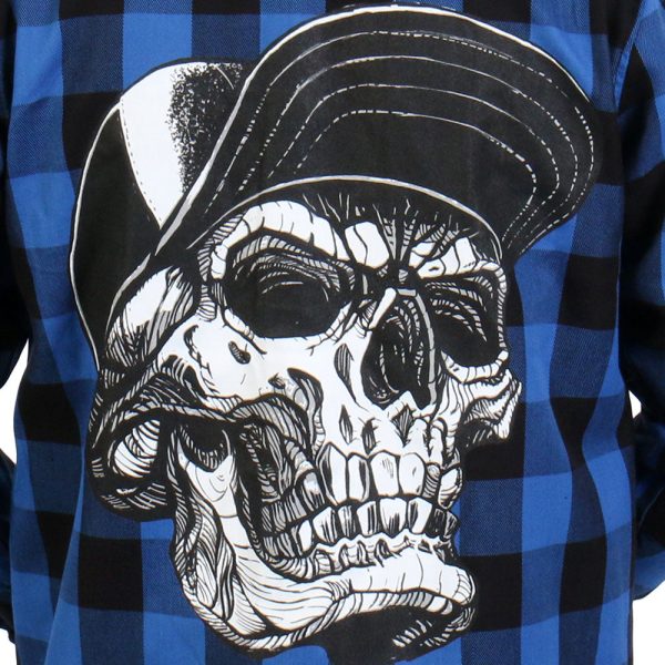 Hot Leathers FLM2107 Men s  Snap Back Skull  Flannel Long Sleeve Shirt Hot on Sale - Image 5
