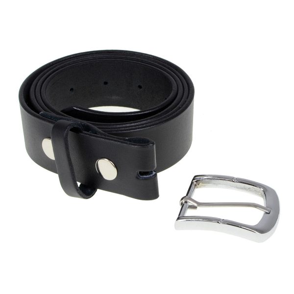 Milwaukee Leather MP7114 Men s  Light Black Genuine Leather Belt with Interchangeable Buckle - 1.5 inches Wide Online now - Image 2