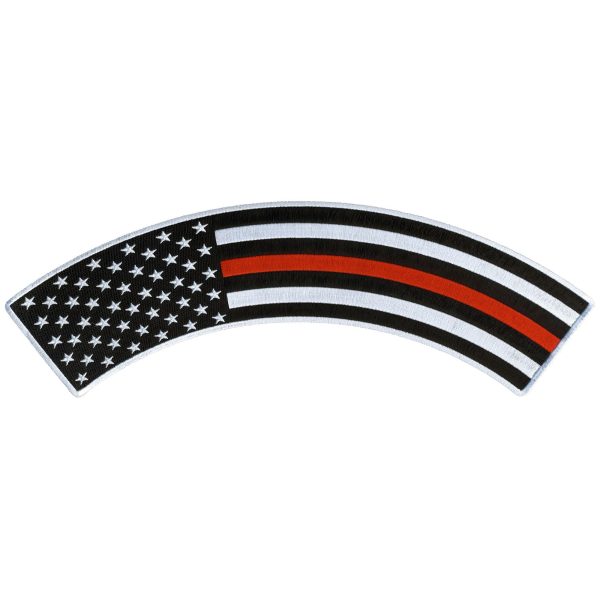 Hot Leathers Thin Red Line 12” X 3” Top Rocker Patch Online