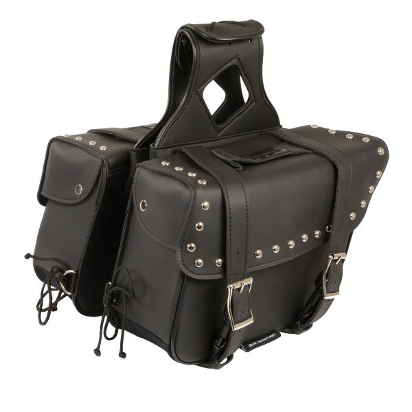 Milwaukee Leather SH58001ZB Medium Black Zip-Off PVC Slanted Throw Over Saddlebags For Cheap - Image 2