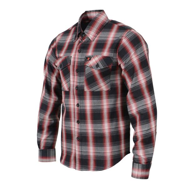Milwaukee Leather MNG11659 Men s Black and White with Red Long Sleeve Cotton Flannel Shirt For Discount - Image 5