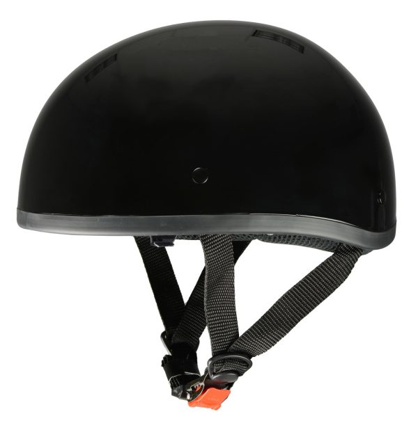 Milwaukee Performance Helmets MPH9851N Novelty Classic Glossy Black Half Helmet w  Drop Down Visor Sale