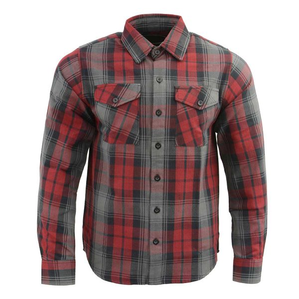 Milwaukee Leather MNG11652 Men s Black Grey and Red Long Sleeve Cotton Flannel Shirt Hot on Sale - Image 5