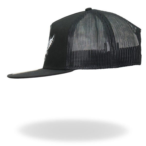 Hot Leathers GSH2017 Skull Bones Wings Snapback Hat Cheap - Image 3