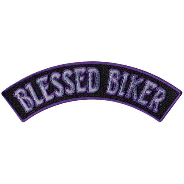 Hot Leathers Blessed Biker 4” X 1” Top Rocker Patch on Sale