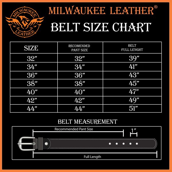 Milwaukee Leather MP7114 Men s  Light Black Genuine Leather Belt with Interchangeable Buckle - 1.5 inches Wide Online now - Image 3