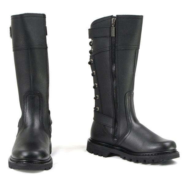 Milwaukee Motorcycle Clothing Company MB255 Dream Girl Women s 12 Inch Black Leather Motorcycle Boots Hot on Sale - Image 2
