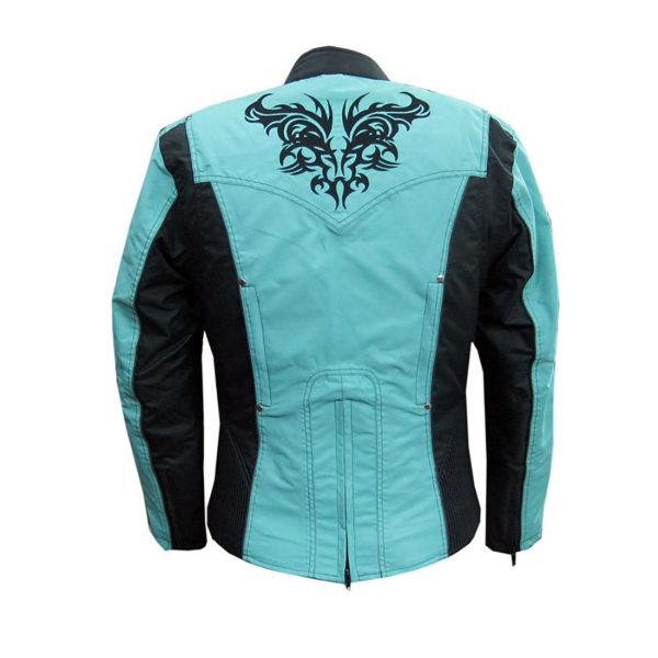 NexGen SH2367 Women s Turquoise and Black Textile Jacket with Embroidery Artwork For Cheap - Image 2