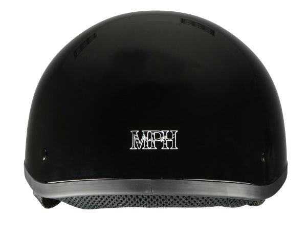 Milwaukee Performance Helmets MPH9851N Novelty Classic Glossy Black Half Helmet w  Drop Down Visor Sale - Image 4