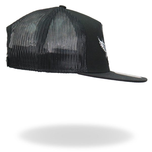 Hot Leathers GSH2017 Skull Bones Wings Snapback Hat Cheap - Image 5