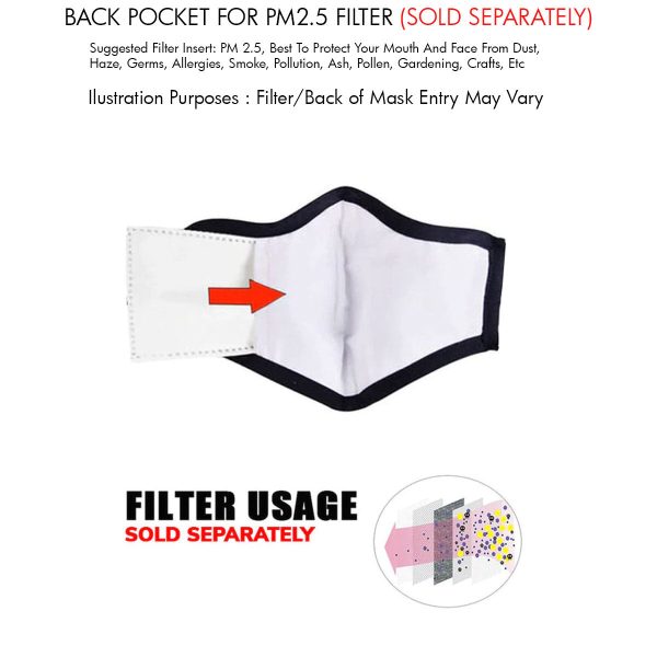 Milwaukee Leather (Multi-Pack) MP7924FM Ladies  Black and PInk  100 % Cotton Protective Face Mask with Optional Filter Pocket Online Sale - Image 3