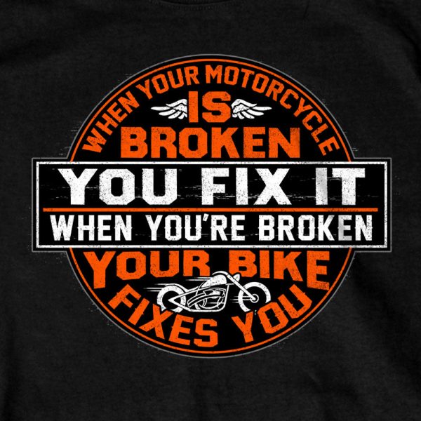 Hot Leathers Your Bike Fixes You Black T-Shirt Discount - Image 2