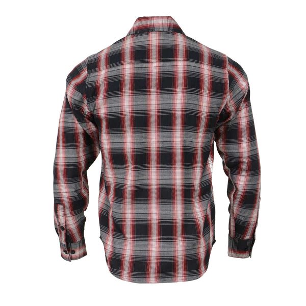 Milwaukee Leather MNG11659 Men s Black and White with Red Long Sleeve Cotton Flannel Shirt For Discount - Image 2