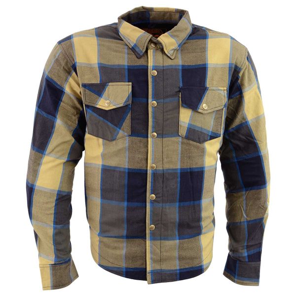 Milwaukee Leather MPM1639 Men s Plaid Flannel Biker Shirt with CE Approved Armor - Reinforced w  Aramid Fibers Discount