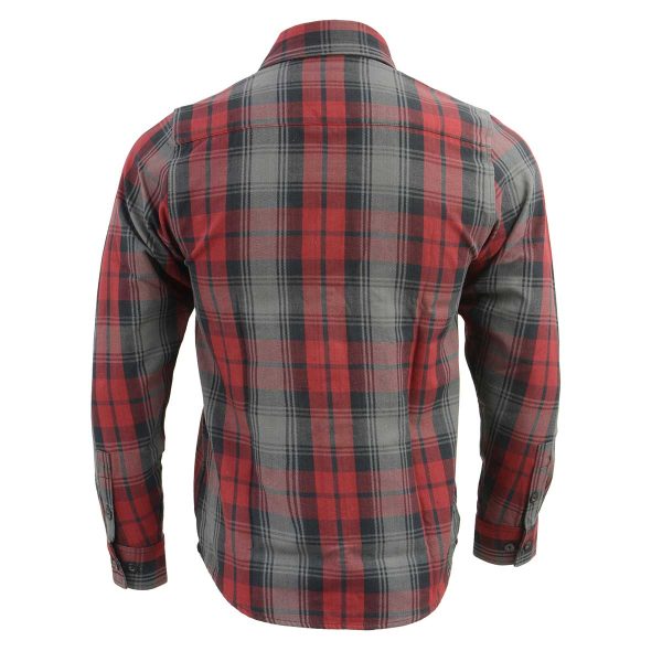 Milwaukee Leather MNG11652 Men s Black Grey and Red Long Sleeve Cotton Flannel Shirt Hot on Sale - Image 2