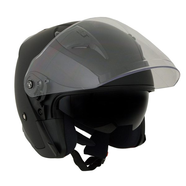 Milwaukee Performance Helmets MPH9805DOT Shift Open Face 3 4 Matte Black Helmet Biker w  Drop Down Visor Online Sale