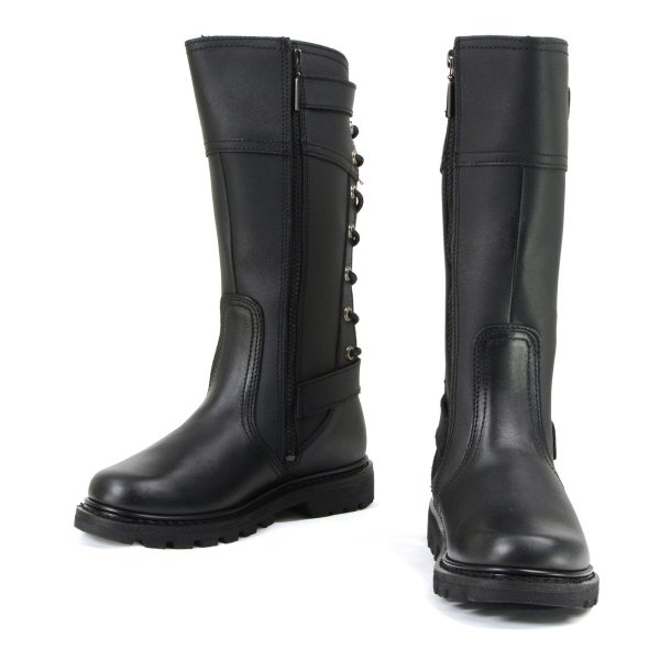Milwaukee Motorcycle Clothing Company MB255 Dream Girl Women s 12 Inch Black Leather Motorcycle Boots Hot on Sale - Image 3