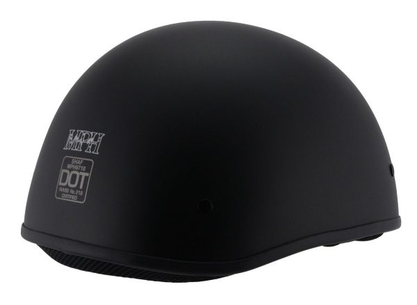 Milwaukee Performance Helmets MPH9710DOT Dot Approved Bare Bones Matte Black Half Motorcycle Helmet Fashion - Image 4