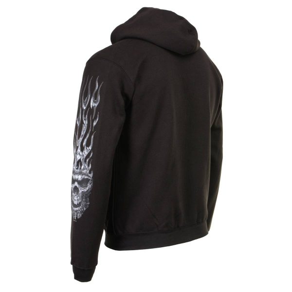 Milwaukee Leather MPMH118002 Men’s ‘Shredder Skull’ Black Hoodie with Zipper Closure For Discount - Image 5