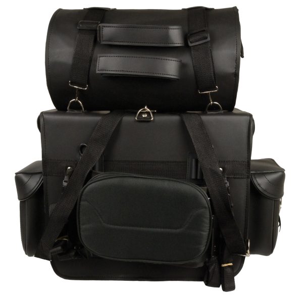 Milwaukee Leather SH539 Large Black Motorcycle PVC Large 2 Piece Touring Sissy Bar Bag Online Hot Sale - Image 4