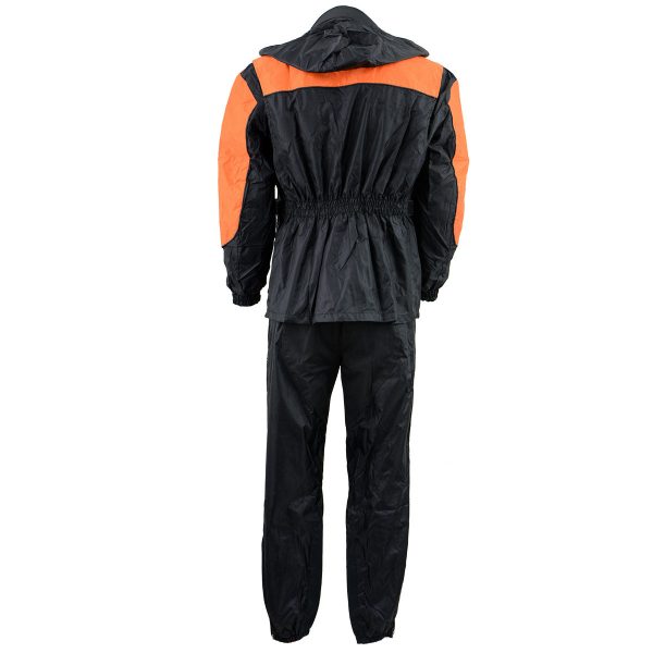 NexGen Men s SH2051 Black and Orange Hooded Water Proof Armored Rain Suit Fashion - Image 2