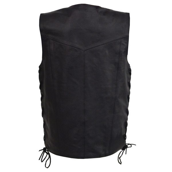 Milwaukee Leather Youth Size Black Leather Side Lace Biker Style Vest LKY3860 Cheap - Image 2