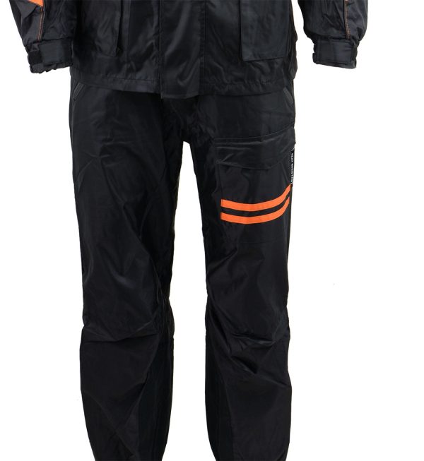 NexGen Men s SH2051 Black and Orange Hooded Water Proof Armored Rain Suit Fashion - Image 5