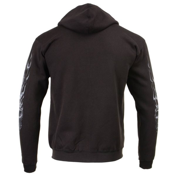 Milwaukee Leather MPMH118002 Men’s ‘Shredder Skull’ Black Hoodie with Zipper Closure For Discount - Image 3