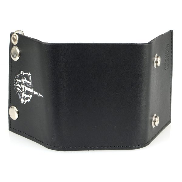 Hot Leathers Skeleton Finger Trifold Wallet For Sale - Image 4