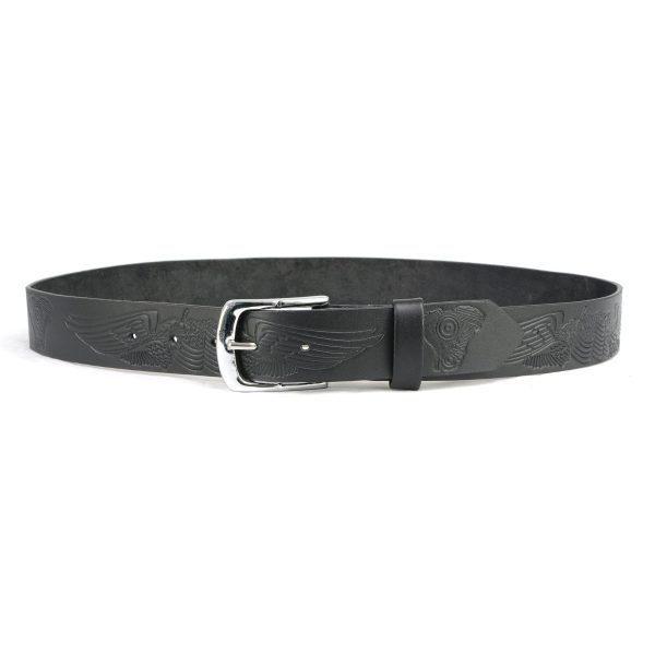 Hot Leathers Wings and Motors Embossed Heavy Black Leather Belt BLA1126 Online Hot Sale - Image 5