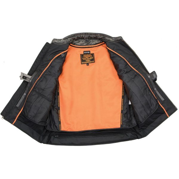 Milwaukee Leather MLM1509 Men s Distressed Brown ‘2 in 1’ Leather Jacket with Zip-Off Sleeves Discount - Image 5