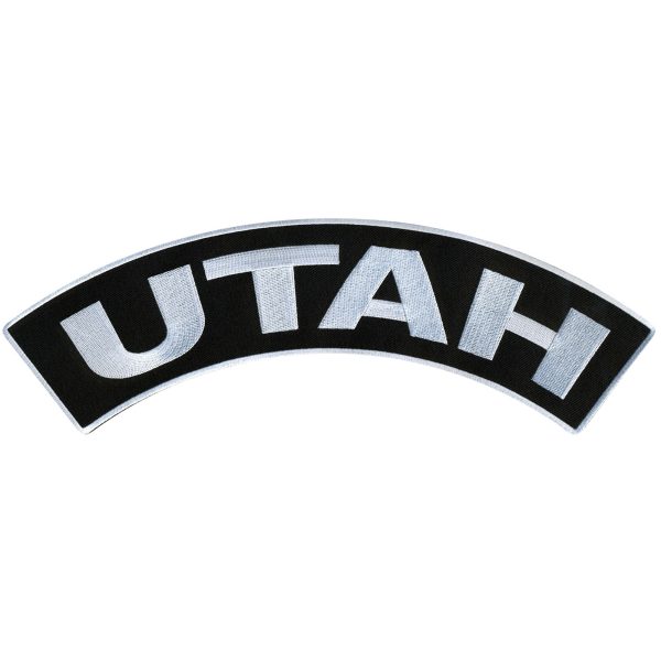 Hot Leathers Utah 12” X 3” Top Rocker Patch For Sale