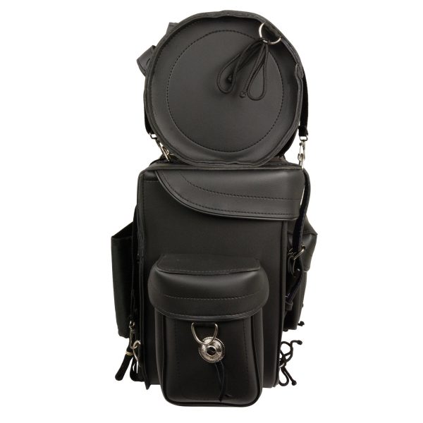 Milwaukee Leather SH539 Large Black Motorcycle PVC Large 2 Piece Touring Sissy Bar Bag Online Hot Sale - Image 3