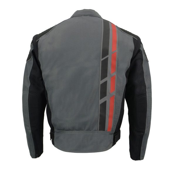Milwaukee Leather MPM1752 Men s Black Grey Textile and Mesh Armored Motorcycle Biker Racing Jacket For Cheap - Image 2