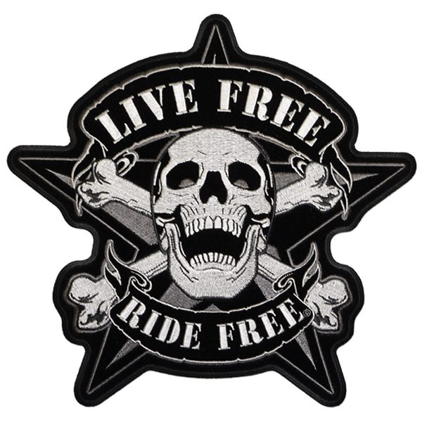 Hot Leathers PPA5108 Live Free Skull Biker 11  x 11  Patch Hot on Sale