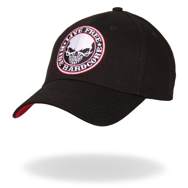 Hot Leathers BCA1042 Live Free Ride Hardcore Skull Baseball Cap Supply - Image 3