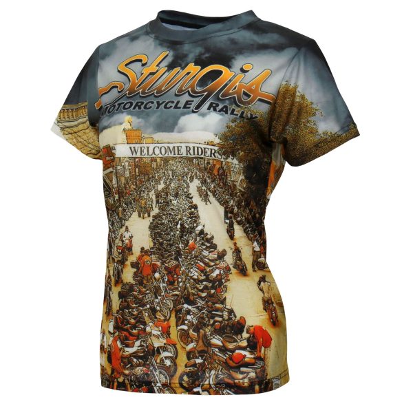 Hot Leathers Ladies Sturgis Main Street Fitted 3D All Over Printed T-Shirt GLS1004 For Cheap - Image 4