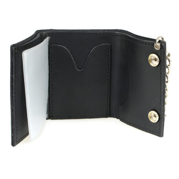 Hot Leathers Skeleton Finger Trifold Wallet For Sale - Image 3