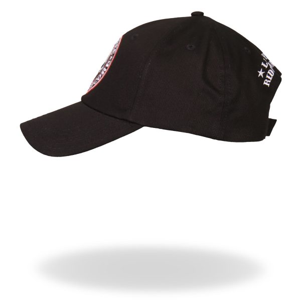 Hot Leathers BCA1042 Live Free Ride Hardcore Skull Baseball Cap Supply - Image 2